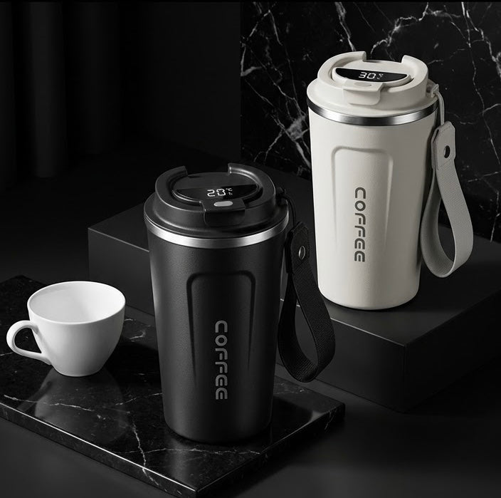Mug Thermos LED Thermyne — gobelet isotherme en acier inoxydable avec écran de température
